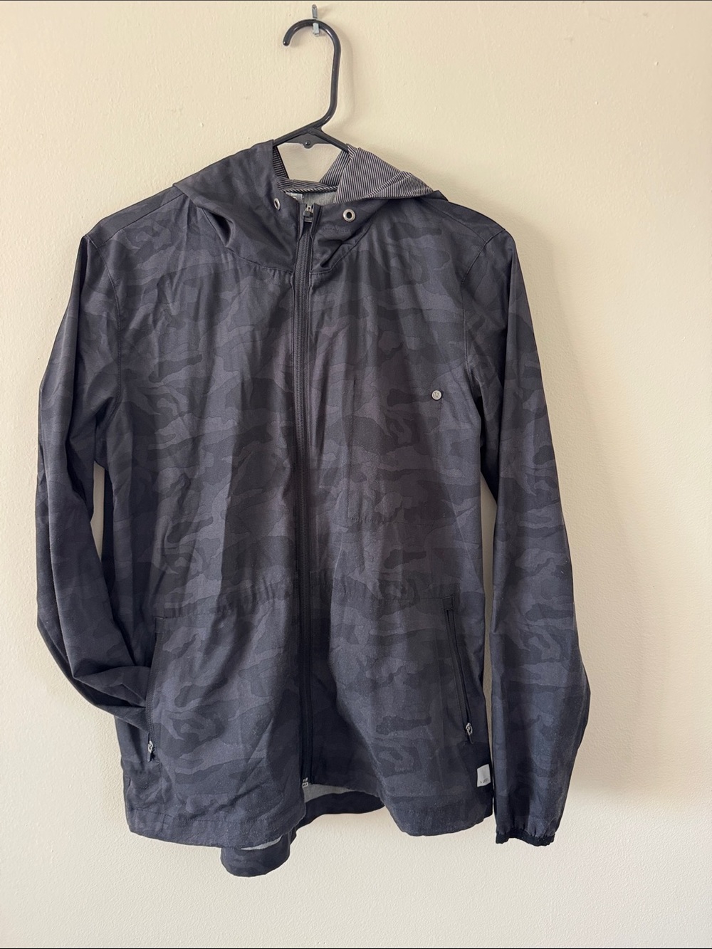 Vuori Black Camo Hooded Performance Jacket